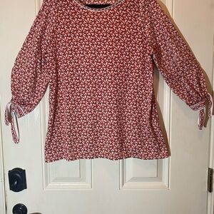 Max Studio Red Floral Patterned Women's Top